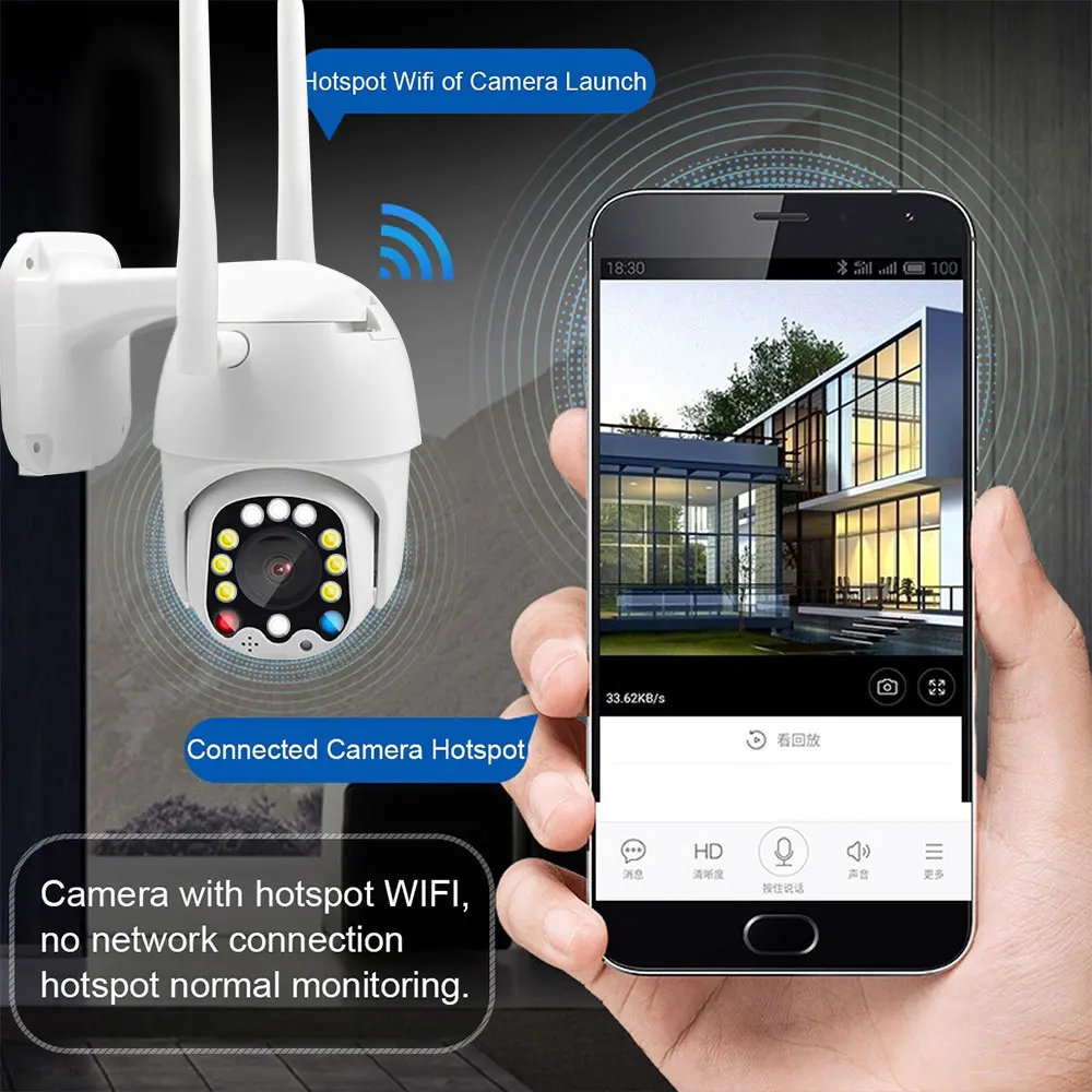 Ip 66 штепсельная вилка стандарта США wifi камера безопасности диктофон ночное