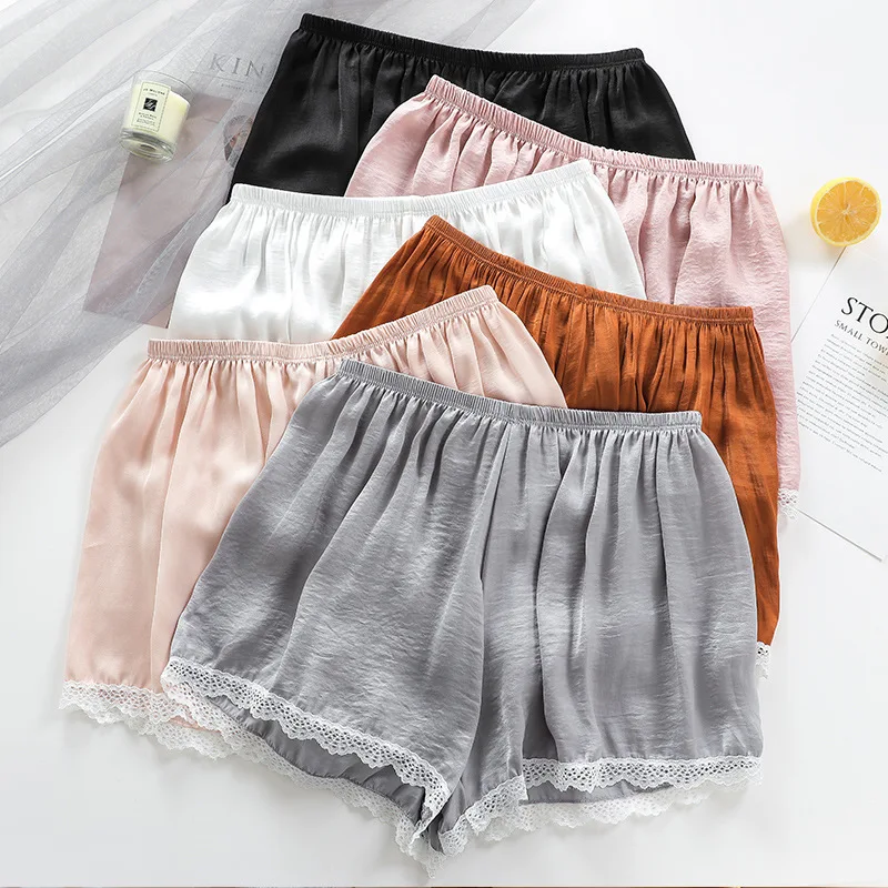 

Safety Pants Shorts Leggings Women's Shorts Wrinkle Frosted Lace Pants Shorts Under The Skirt Boxer Women Knickers Plus Size
