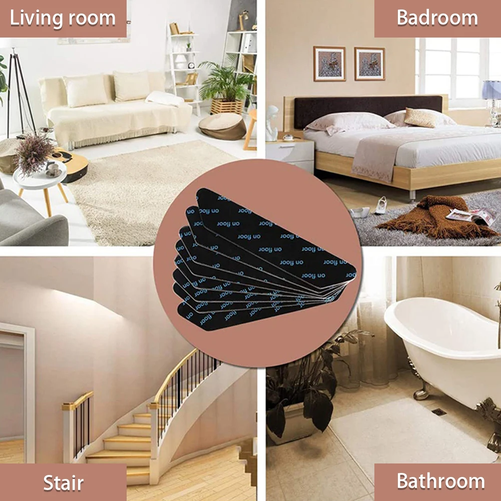 

10 pieces of black carpet non-slip stickers household environmentally friendly carpet mats fixed stickers bathroom accessories