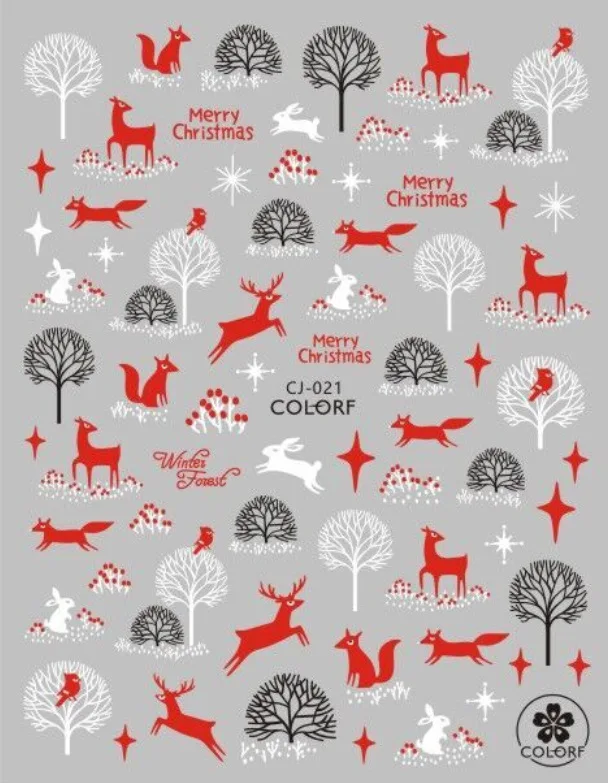 Новые 3D лазерные рождественские наклейки Санта-Клаус Снеговик милые Мультяшные