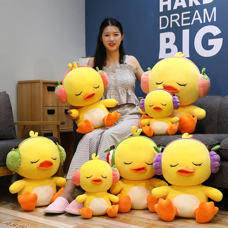 35 см маленькая Желтая утка плюшевые детские игрушки куклы мягкие милые наушники