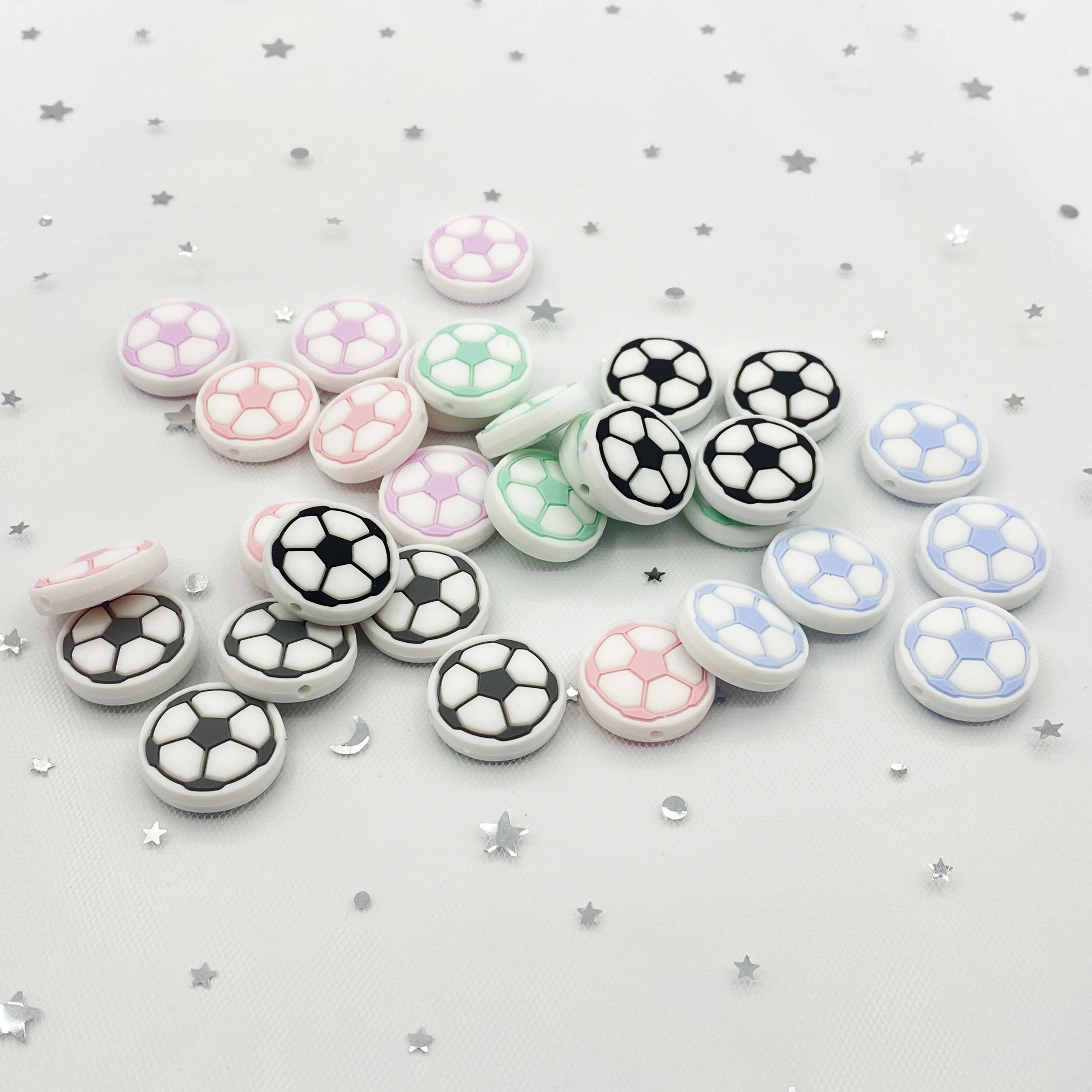 10 шт. BPA бесплатно DIY для мини футбола круглые бусины Форма силиконовые