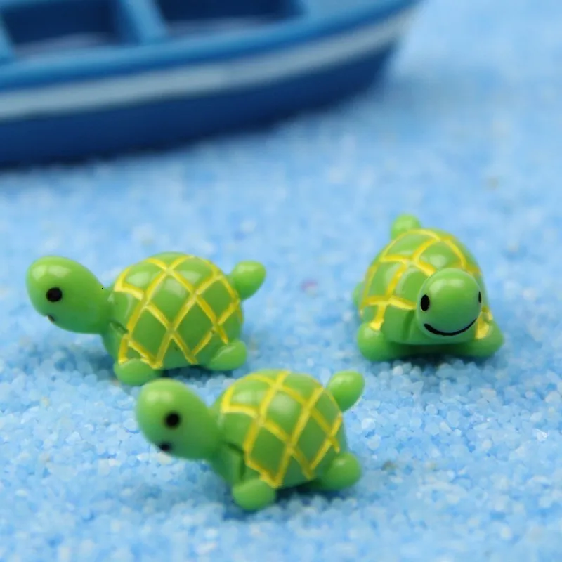 10/30/50/100pcs Green Turtle Miniatures Landscape Fish Tank Decoration Simulation Animal Aquatic Ornament | Дом и сад