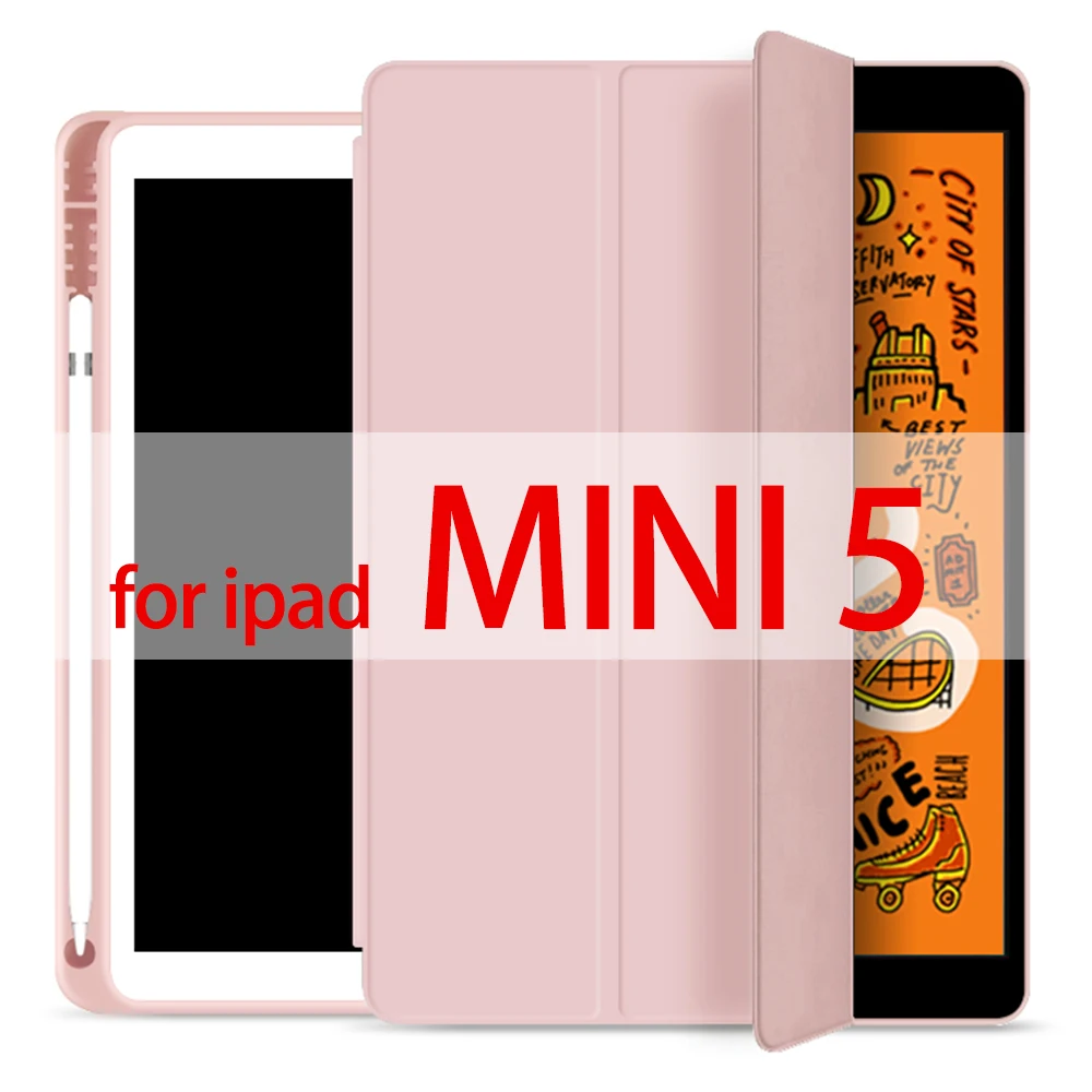 Для ipad чехол карандаш держатель Funda для ipad 6-го поколения для ipad Mini 5 ipad 10,2 / 9,7 чехол - Цвет: pink mini 5