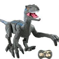 rc dinosaur raptor velociraptor roar walking light electric remote control animal model kids toys boys children gifts