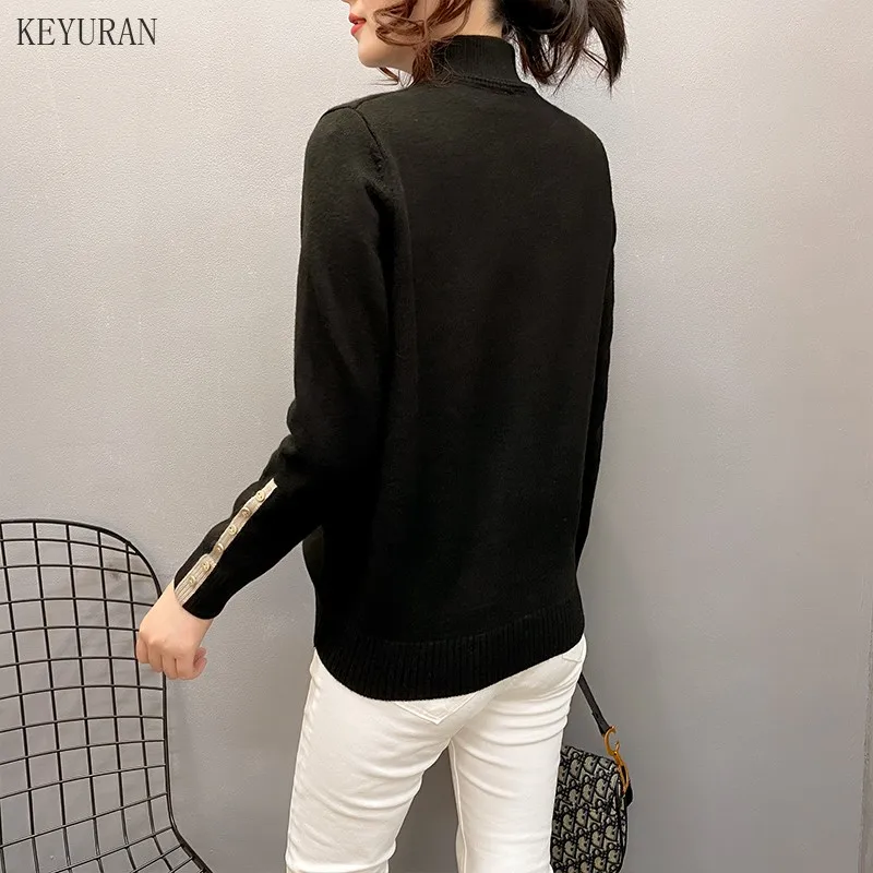 

Turtleneck Women Sweater Women Khaki Long Sleeve Pullover 2020 Autumn Winter Casual Blakc Blue Jumper Loose Sweaters Oversized