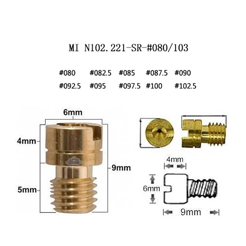 ZSDTRP 10 шт./компл. главные струи для карбюратора Mikuni N102.221 маленький круглый