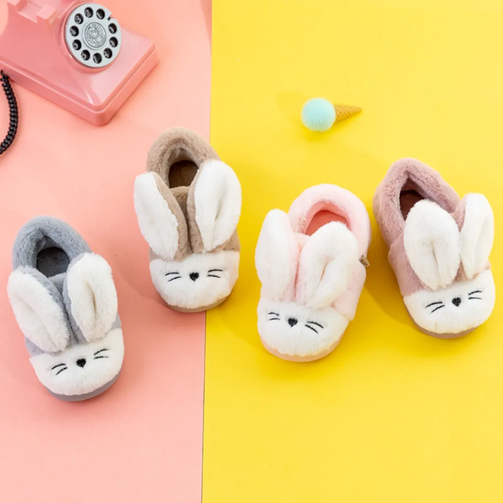 Лидер продаж Детские тапочки для малышей Теплые Нескользящие домашние с