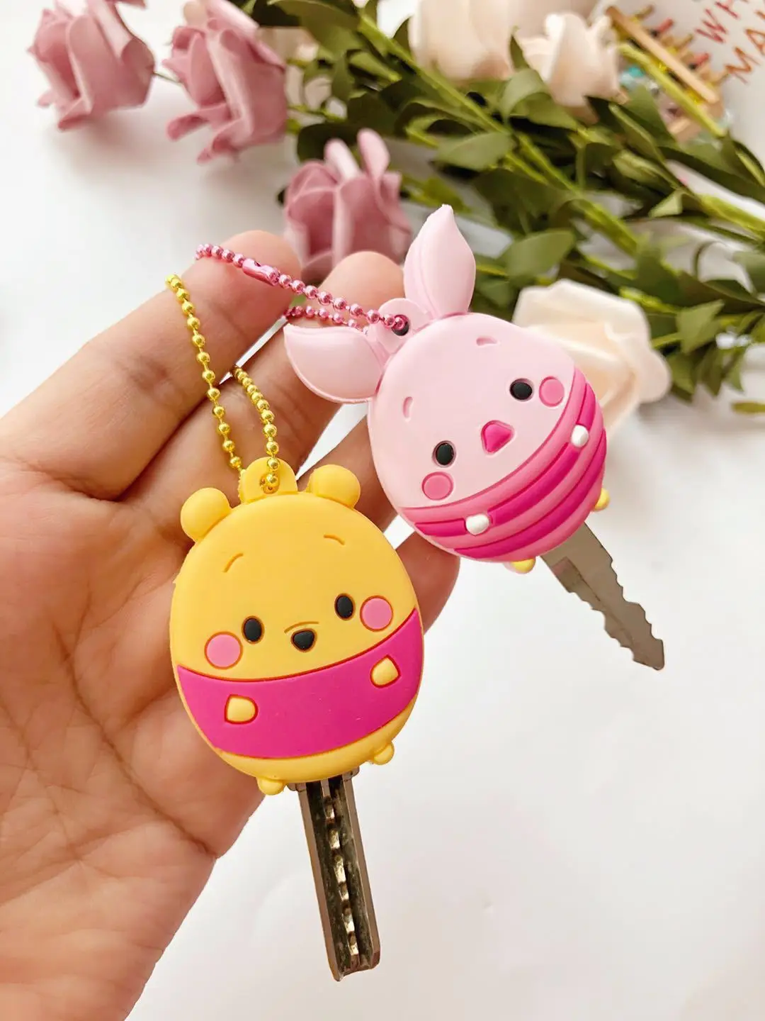 Disney Mickey Minnie Winnie The Pooh Figure Model Keychain Cartoon Key Chain Creative Bag Pendant Accessories Girls Gifts | Игрушки и