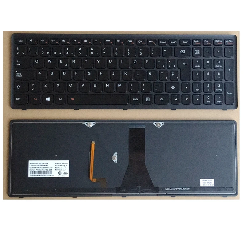 

NEW FOR LENOVO G500S With Backlit Black Frame Spanish Keyboard SP