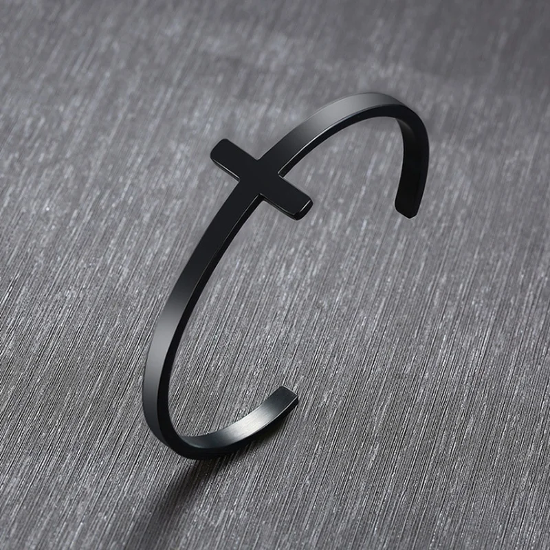 Простые Модные мужские браслеты с черным крестом|Браслеты шармами| |