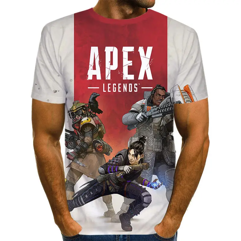 Мужская футболка с 3d принтом APEX круглым вырезом летняя в стиле хип хоп новинка