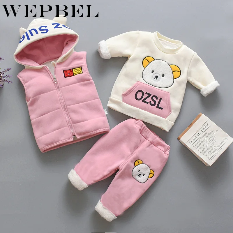 WEPBEL/осенне-зимний комплект одежды для маленьких девочек и мальчиков детская