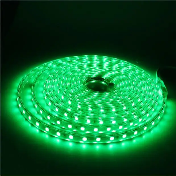 Green 5050 220 вольт светодиодный светильник 5050 гибкий светодиодный светильник 220 В водонепроницаемый Ip67 ленточный светильник для гостиной и кухни - Испускаемый цвет: Green