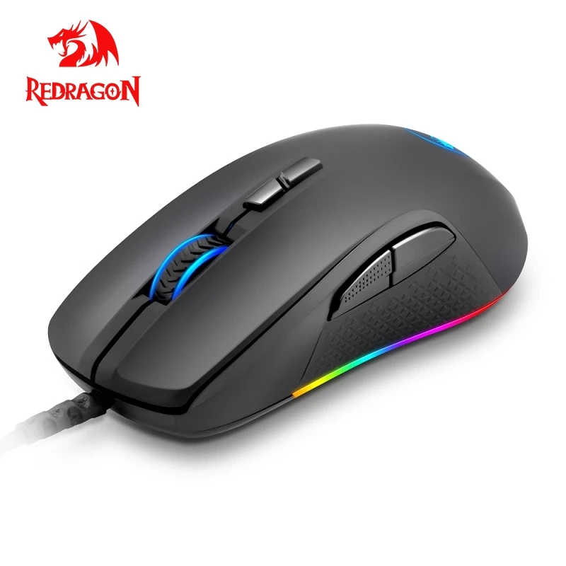 Redragon Stormrage M718 RGB USB Проводная компьютерная мышь 10000 dpi 8 кнопок 6 цветов с подсветкой программируемая эргономичная для геймера