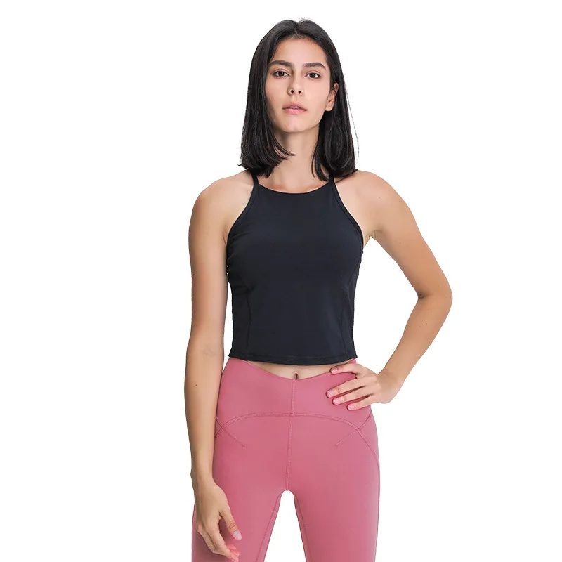 

Simple high-tie chest pad yoga vest women outdoor leisure skin-friendly nude sports underwear