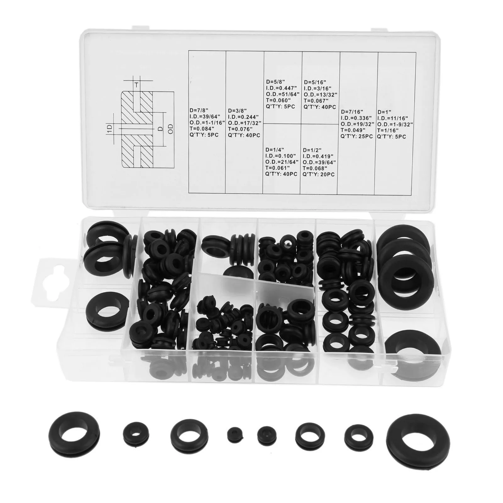 180 шт. 8 размеров резиновые кольца | Инструменты