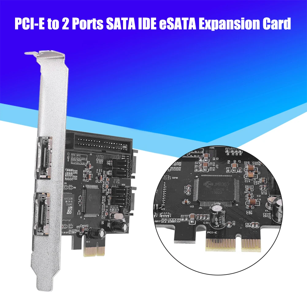 PCI Express плата расширения JMB363 PCI-E PCIe на 2 порта SATA IDE eSATA адаптер конвертер RAID карты