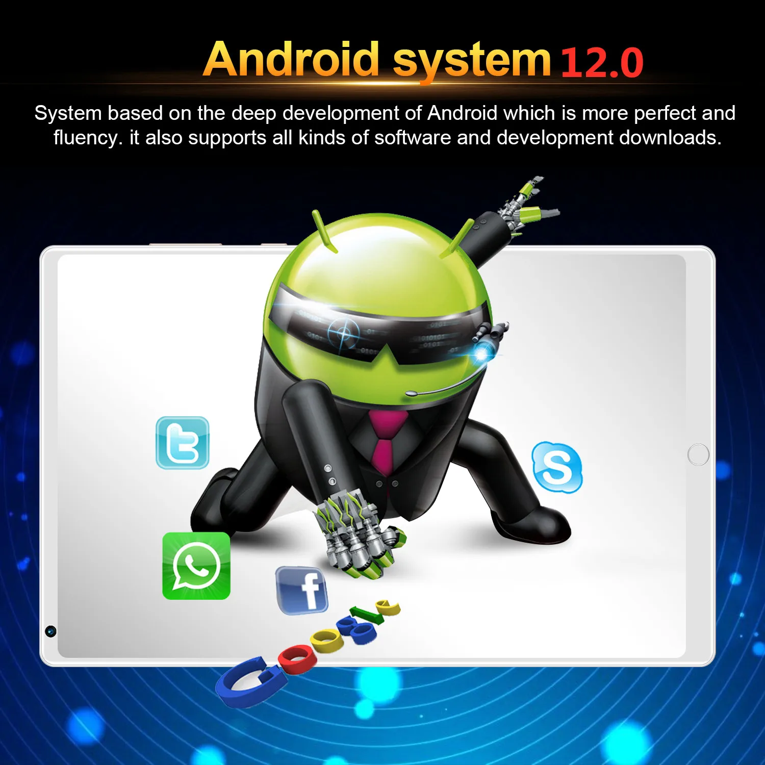 Планшет на Android 9 0 экран 8 1 дюйма IPS 10 ядер 12 Гб + 512 ГБ Wi-Fi две SIM-карты камеры Bluetooth 5 4G