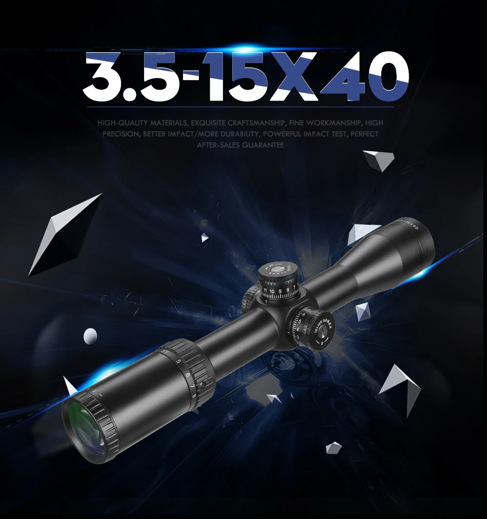 3,5-15x40 Sfy бренд охотничье ружье прицел зеркало точечное освещение боковое колесо Монокуляр Коллиматорный прицел лазерный прицел