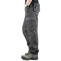 autumn mens cargo pants multi pockets military style tactical pants cotton male outwear straight casual trousers plus size