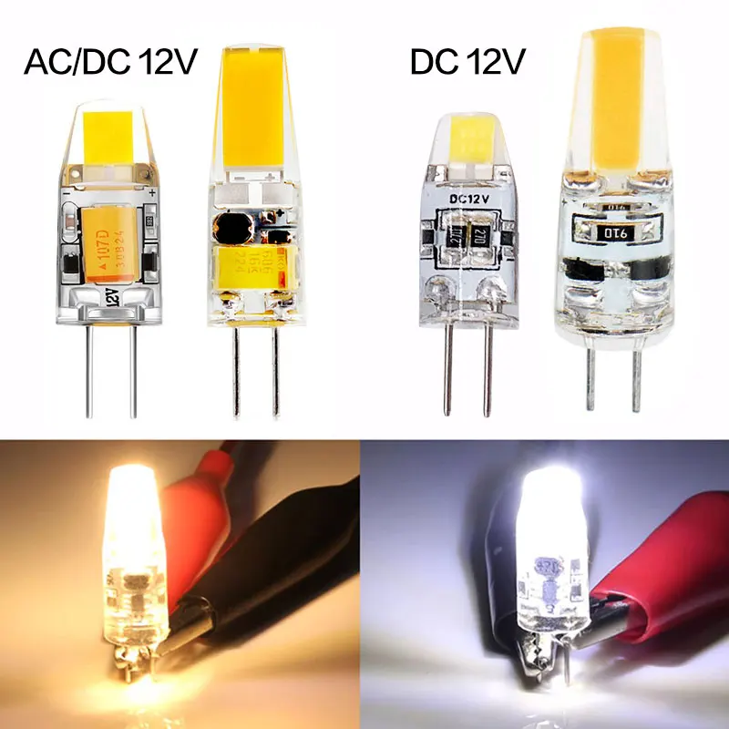 G4 Светодиодная лампа с затемнением AC DC 12V 3W 6W мини COB SMD светодиодные лампы