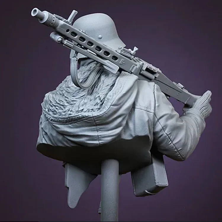 1/10 сборный полимерный бюст комплект солдат с MG42 | Игрушки и хобби