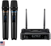 wireless microphone system professional karaoke microphone uhf dual channel handheld microphone arisen 200ft range receiver