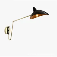 Swing Arm Wall Lamp Metal Black Vintage Industrial Wall Mounted Lighting Reading Light Fixture for Bedside Bedroom Indoor Sconce