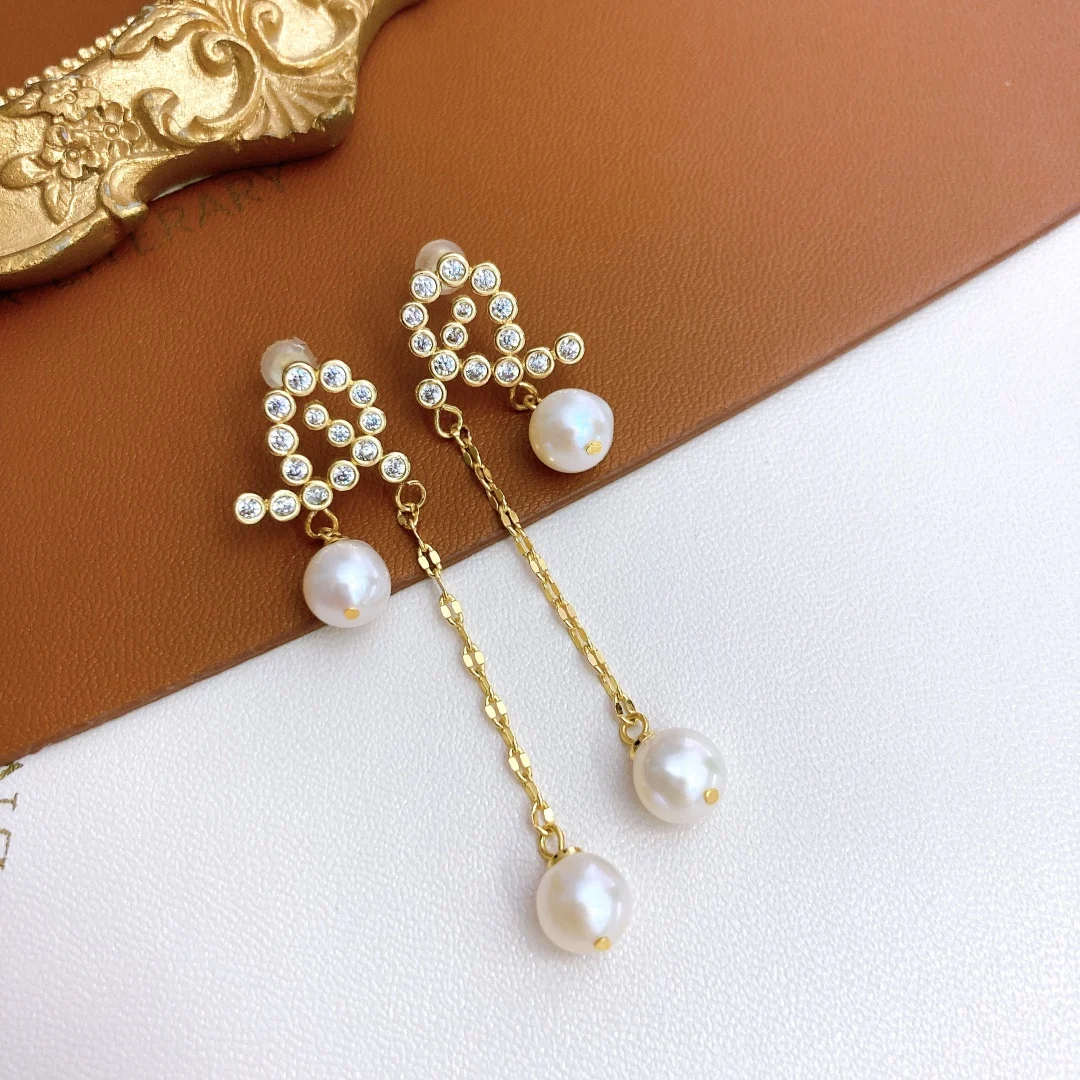 

Long Pearl Earrings Fashion Pearl Earrings For Women High Quality Set Handmade Women Earrings Jewelry 2021