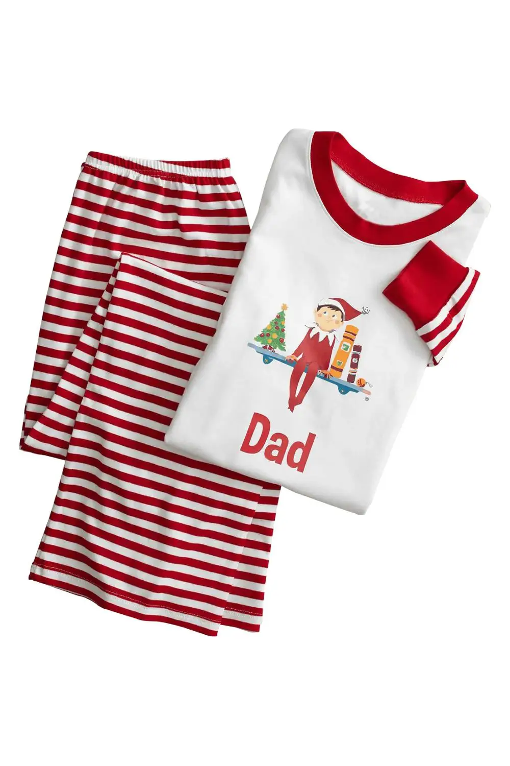 2020 Семейные рождественские пижамы Рождественская одежда с полосатым принтом для