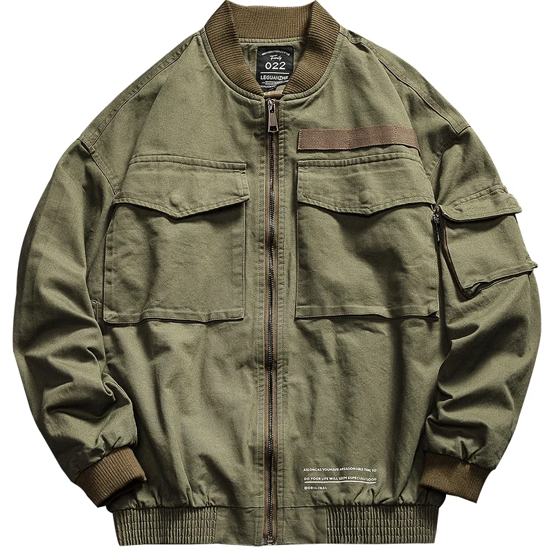 Армейская винтажная Мужская куртка Военная Зеленая тактическая Свободная с