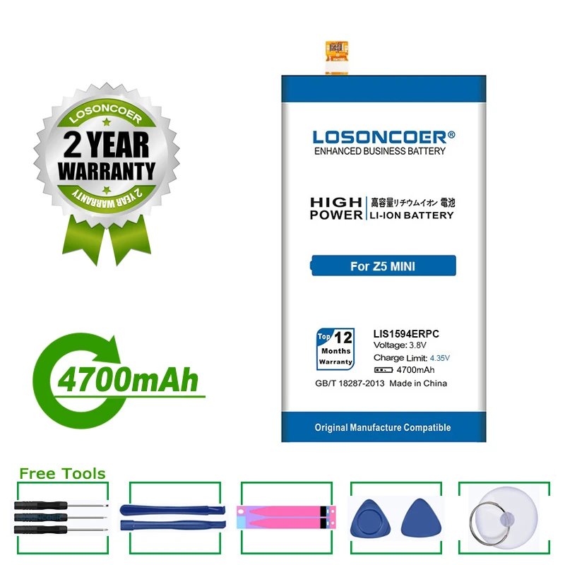 Аккумулятор LIS1594ERPC на 4700 мА · ч для Sony Xperia Z5 Mini Compact E5823 E5803 XA Ultra C6 F3216 F3215 Xmini F5321 F3216Xc |