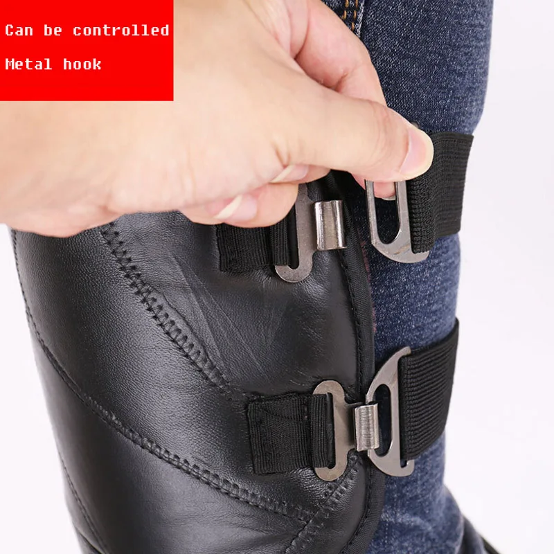 Кожаные наколенники для мотоцикла холодный и ветрозащитный удлиненный зимний