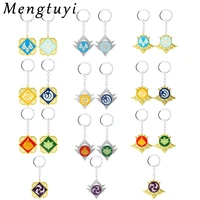 game genshin impact mondstadt vision key chain 7 element water wind ice eye of god accessories kids cosplay toys gifts llaveros