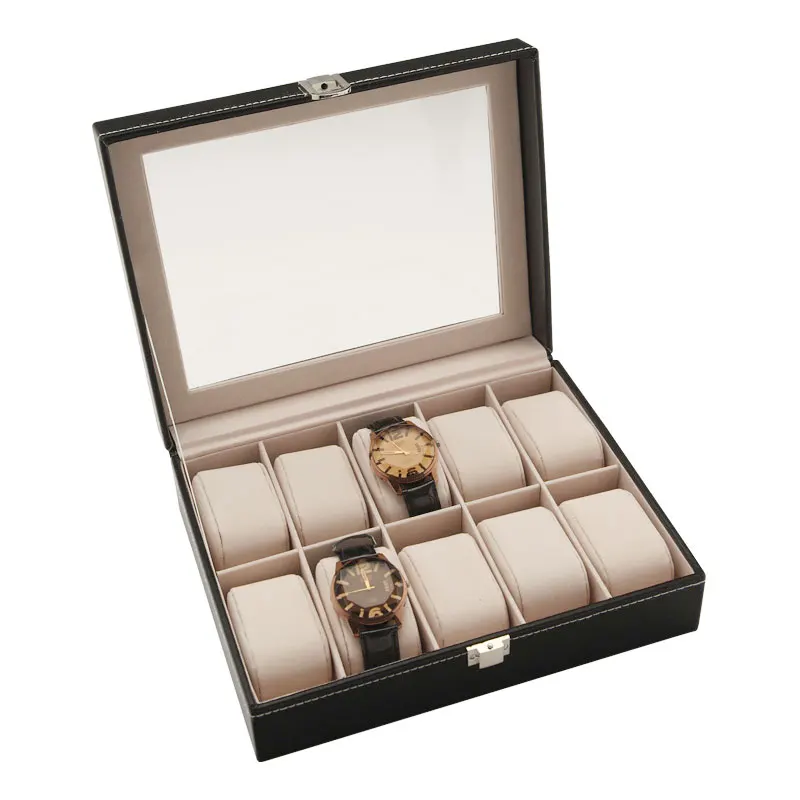Watch and Jewelry Storage Box Simple High-grade Transparent Glass with Lock Stand Household Dressing Case | Дом и сад