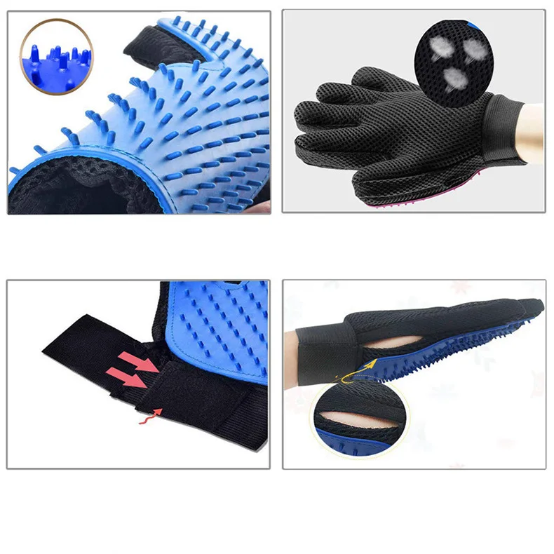Перчатки для удаления волос собак и кошек силиконовые перчатки чистки домашних
