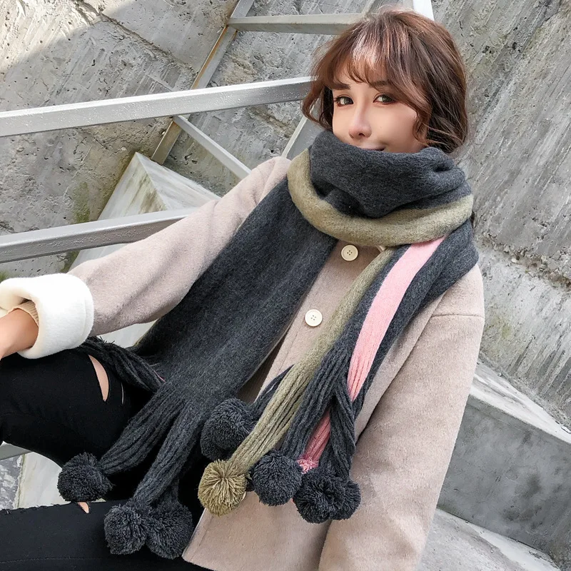 USPOP женский шарф зимний толстый теплый новый цвет большой длинный Женская шаль из