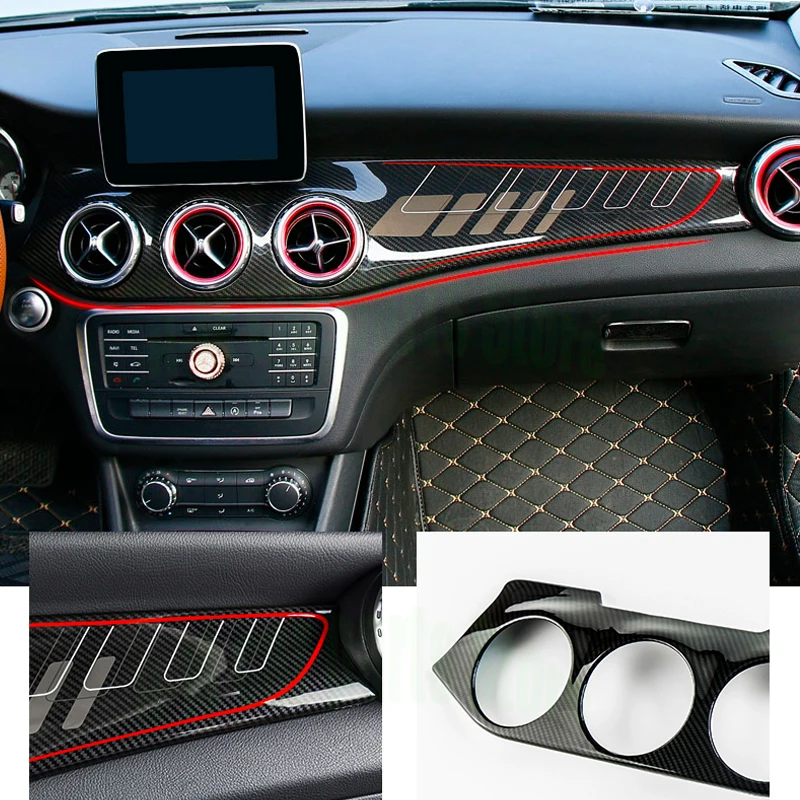 

Carbon Fiber Dashboard Center Console Air Condition Panel Decoration For Mercedes cla250 w117/gla x156/220 /CLA 45 LHD