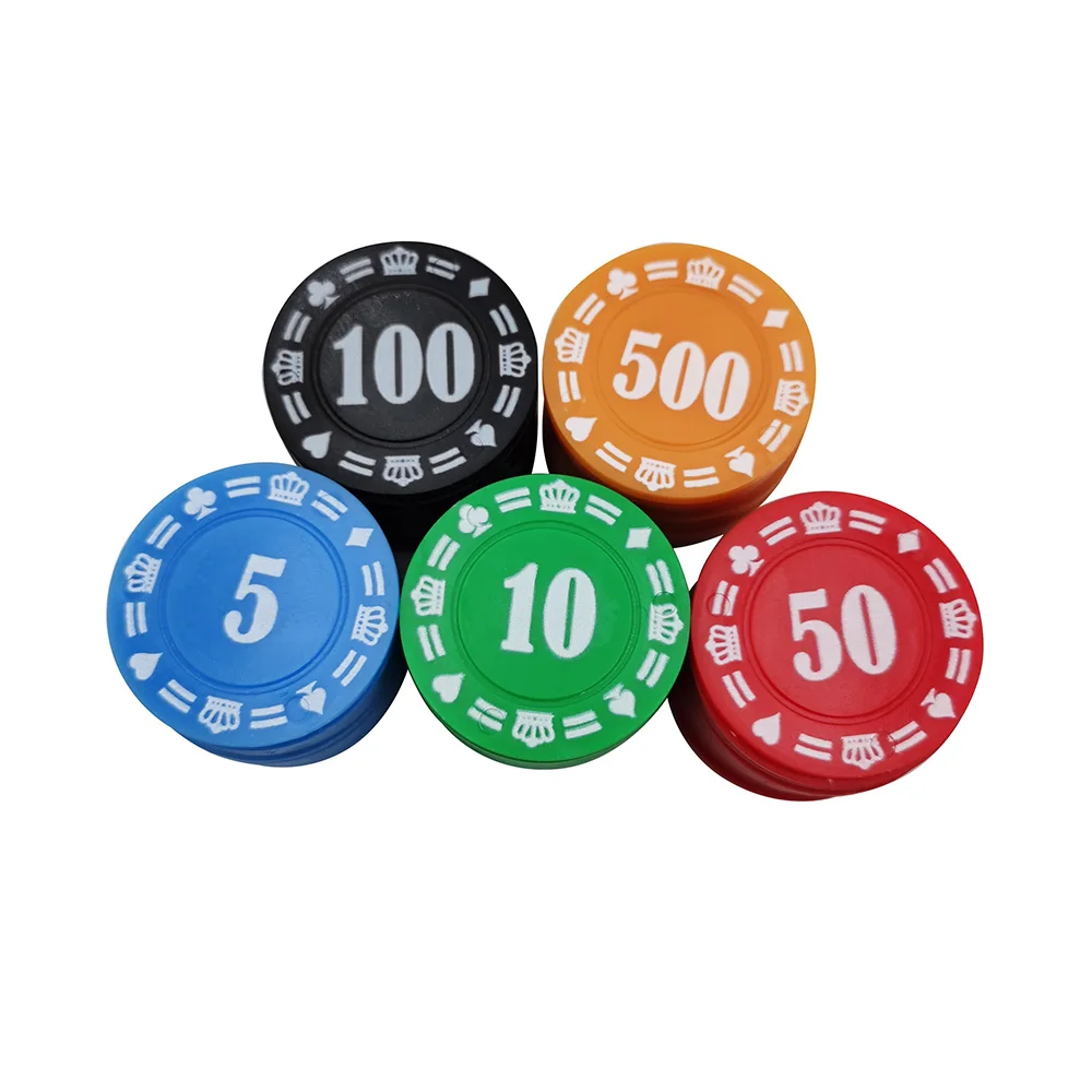 

50 PCS 37mm Round Plastic Token Chips Casino Poker Card Game Baccarat Counting Accessories Entertainment Chip
