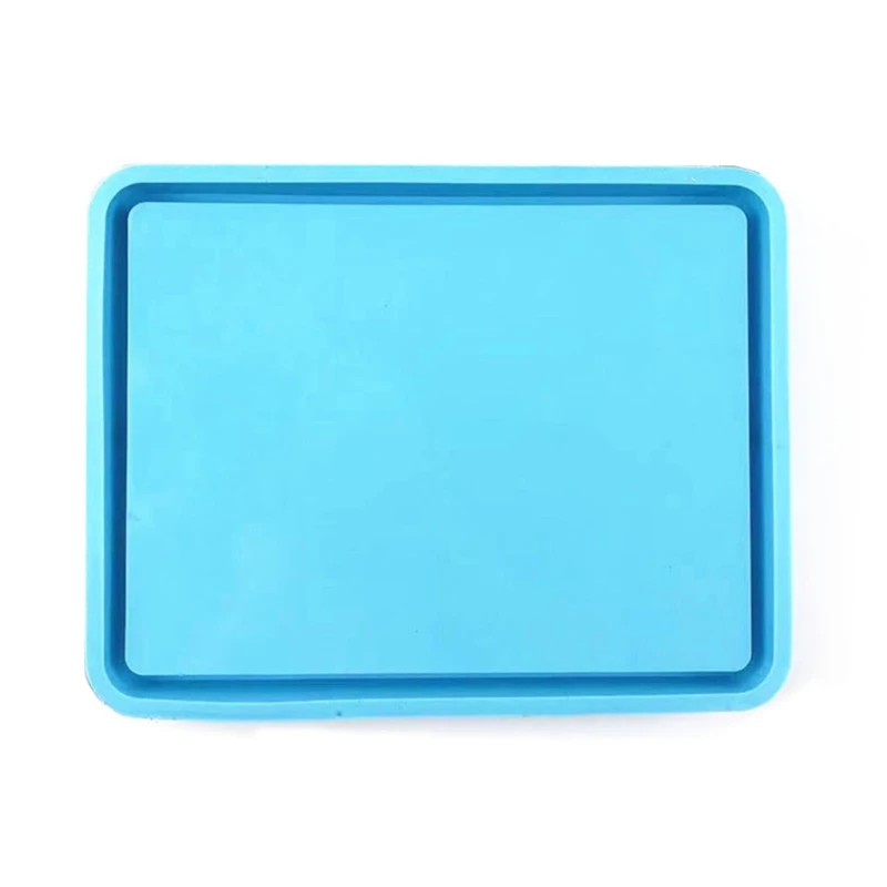 

E15E Makeup Storage Tray Epoxy Resin Mold Serving Board Plate Coaster Silicone Mould DIY Crafts Decorations Casting Tool