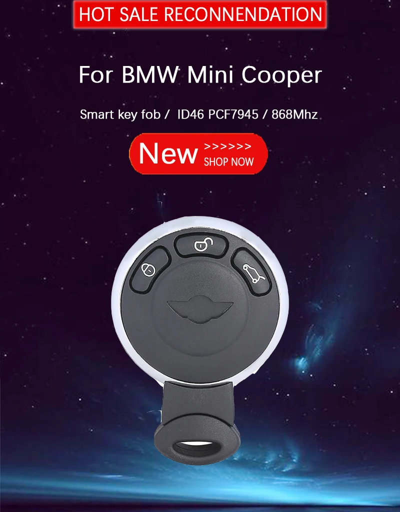 

CN006034 3 Button 868MHz ID46(PCF7945) Smart Key for BMW Mini Cooper