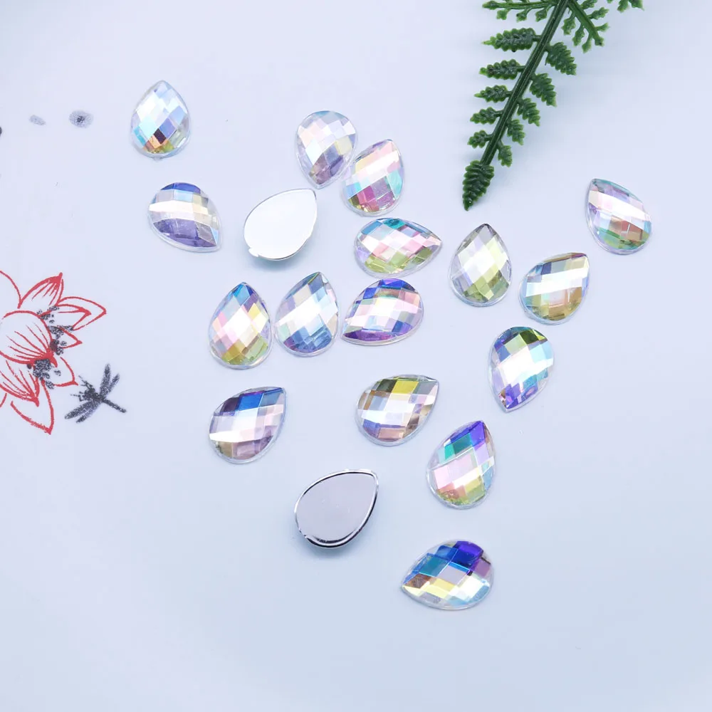 80 шт. вспышка Стразы Кристалл AB без термической фиксации плоская задняя
