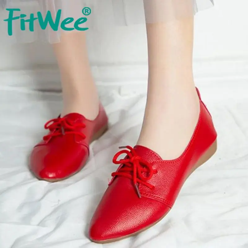FITWEE Size 35-40 Women Flat Shoes Point Toe Cross Strap Spring Summer Leisure Low Heels Female Footwear | Обувь