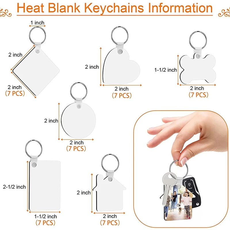 

Sublimation Blank Keychains, 126Pcs Heat Transfer Keychain Pendant MDF Keychain Blanks for DIY Craft Keychain Making