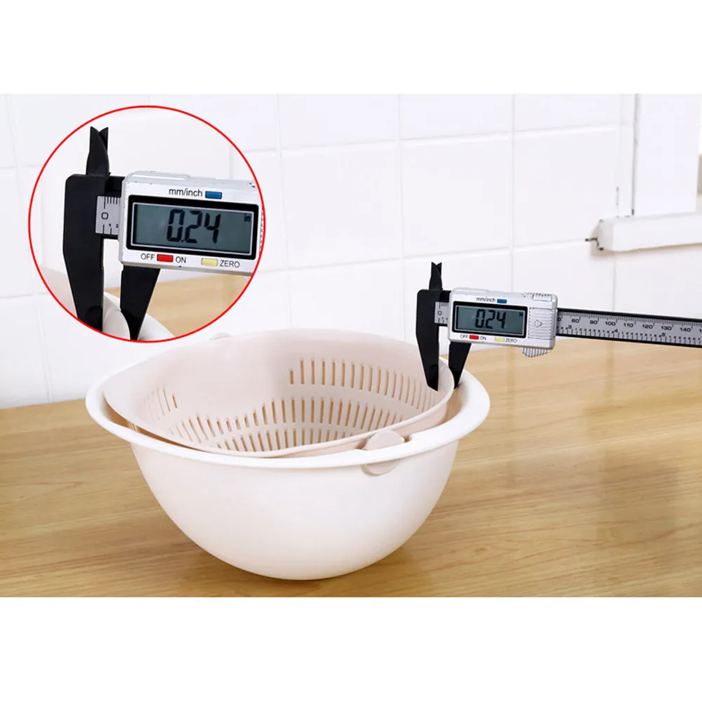 2020 Useful High Quality Fashion Double Drain Basket Bowl Washing Kitchen Strainer Noodles Vegetables fruit Gift Dropshipping | Дом и сад