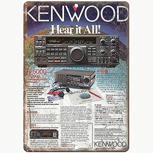 

Kenwood Scanning Receiver Police Scanner Bar Pub Garage Diner Cafe Home Wall Decor Art Aluminum Signs, 8" W x 12" H