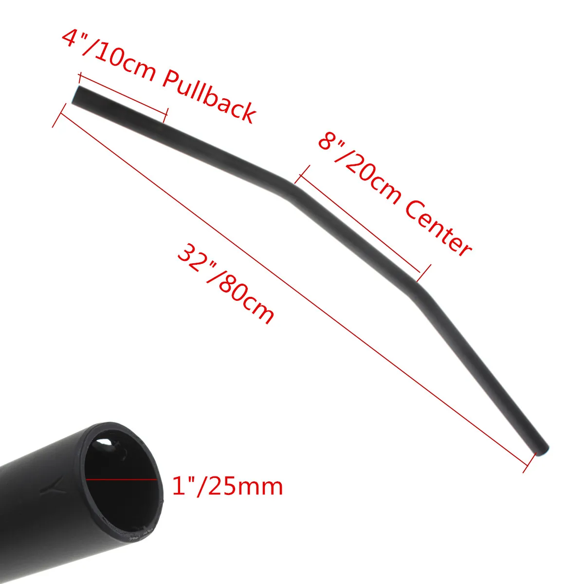 

Universal 1" 25mm Motorcycle Handlebar Cafe Racer Handle Bar Retro Vintage Black For Honda/Yamaha/Suzuki