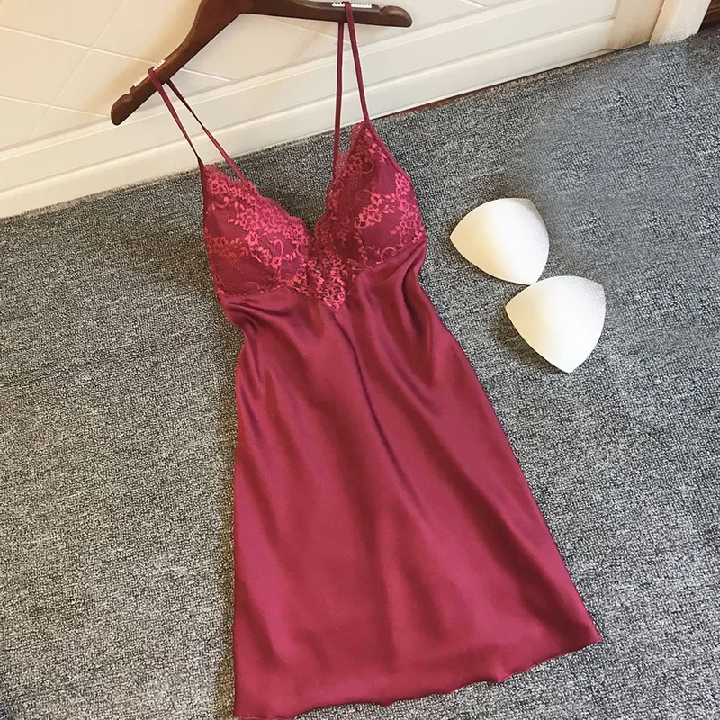 

Sexy Lace Women's Nightie Modal Cotton Summer Home Mini Slip Sleeping Dress Women Sleepwear Plus Size Nightwear Nightgown Ladies