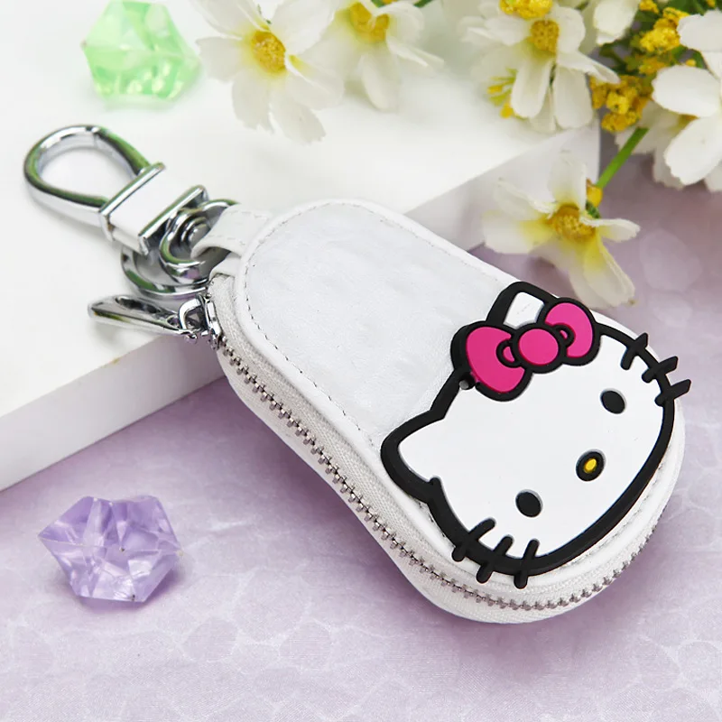 Style5 Милый мультяшный брелок Hello Kitty, модный кожаный кошелек на молнии, брелок для женщин и девочек, брелок для ключей, автомобильный Шарм, ювелирное изделие, подарок - Цвет: Style5